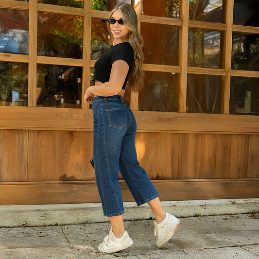 JEANS MUJER CULOTTE TIRO ALTO 9293