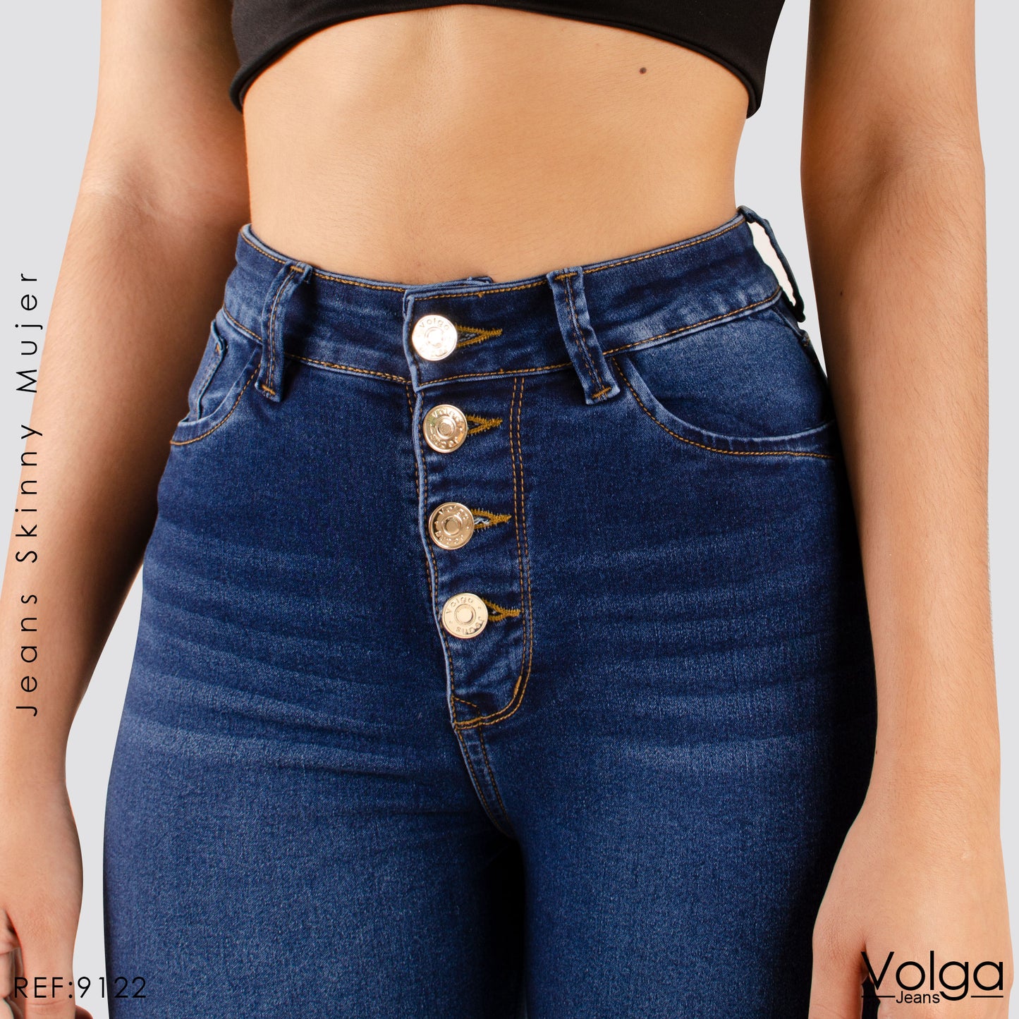 JEANS MUJER SKINNY TIRO ALTO 9122