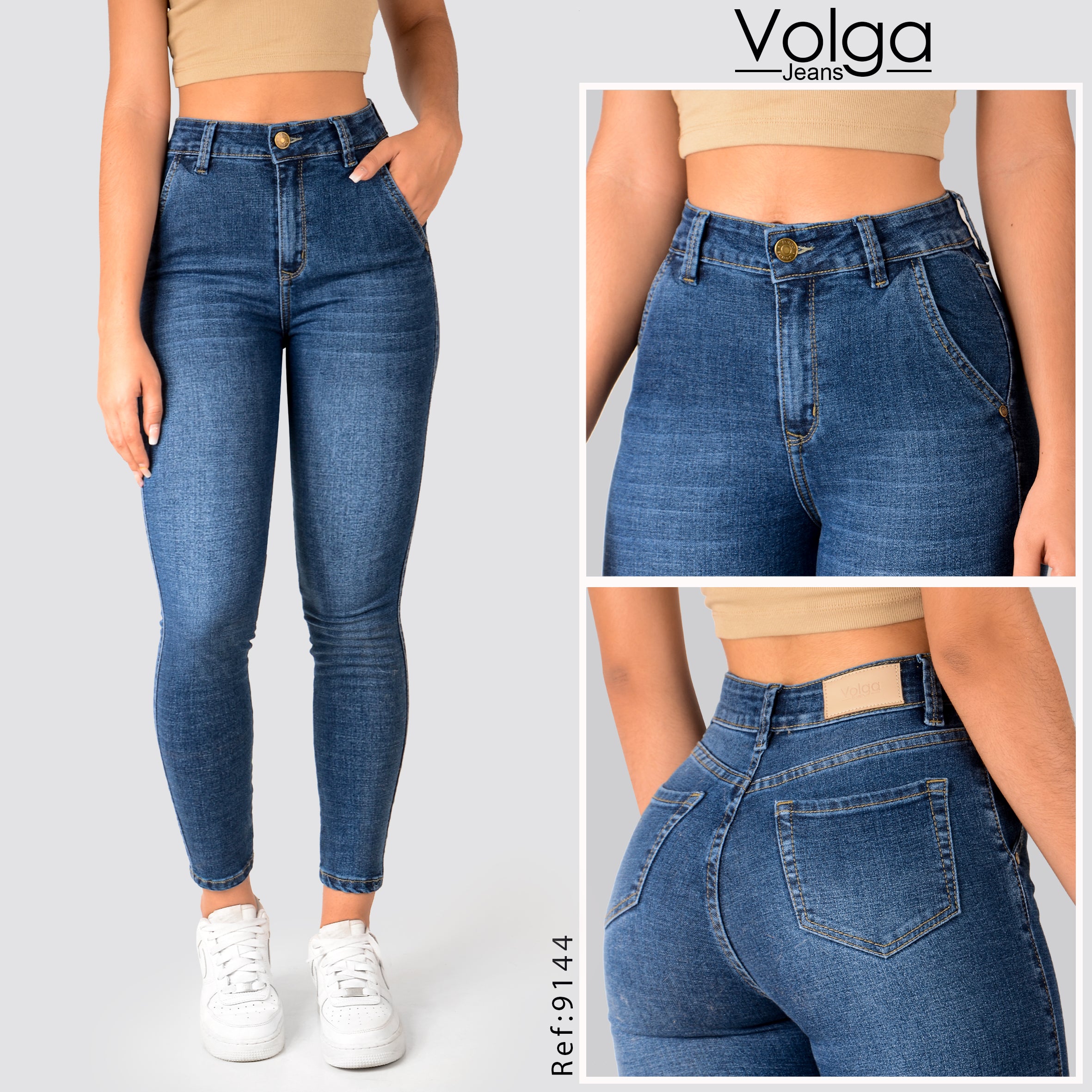Pantalon Jeans Skinny Pretina Alta Lee Mujer 18m4