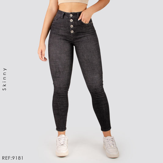 JEANS MUJER SKINNY TIRO ALTO 9181