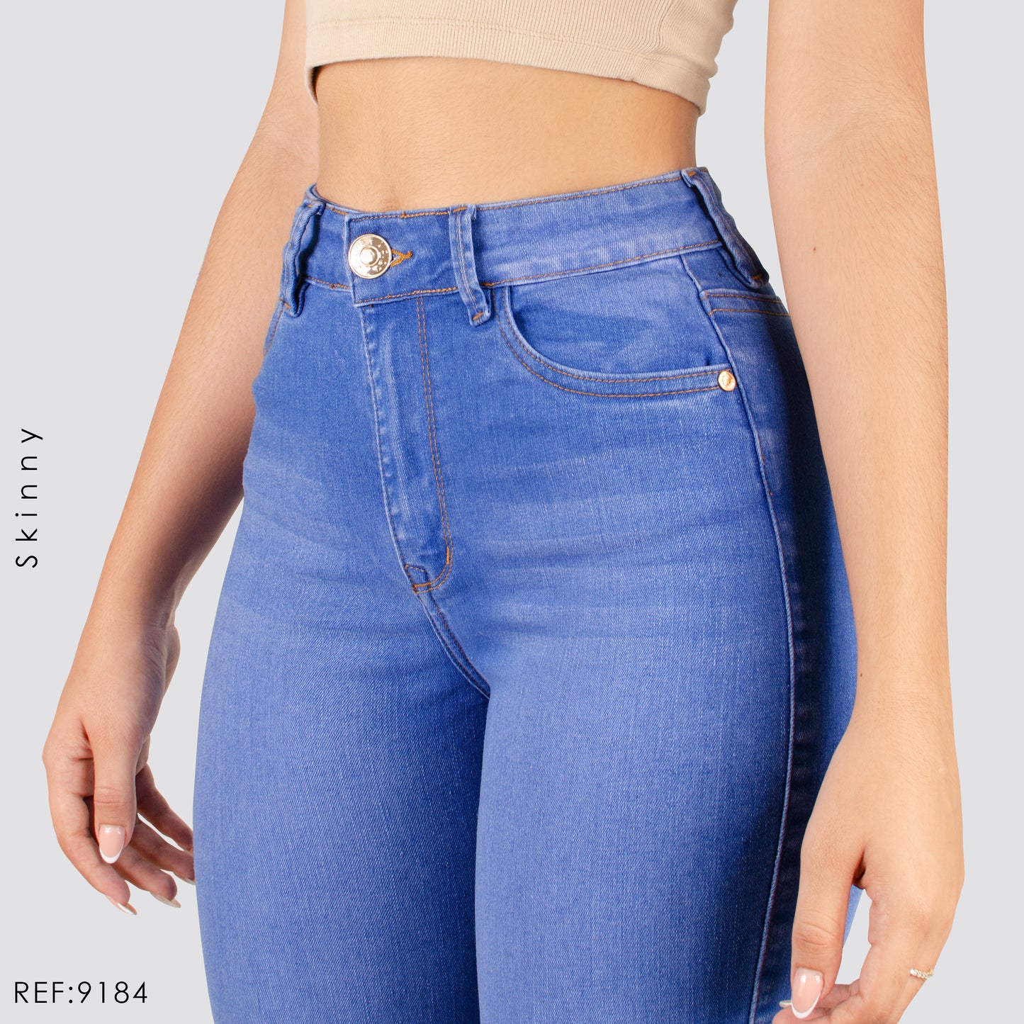 JEANS MUJER SKINNY TIRO ALTO 9184