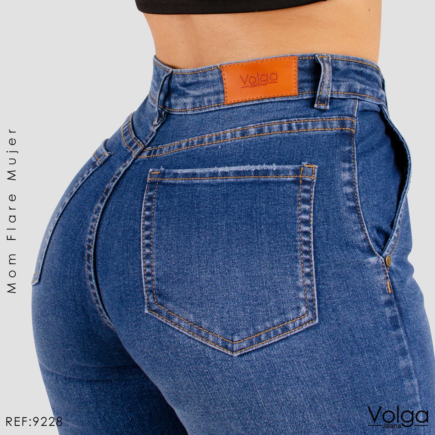 JEANS MUJER MOM FLARE TIRO ALTO 9228