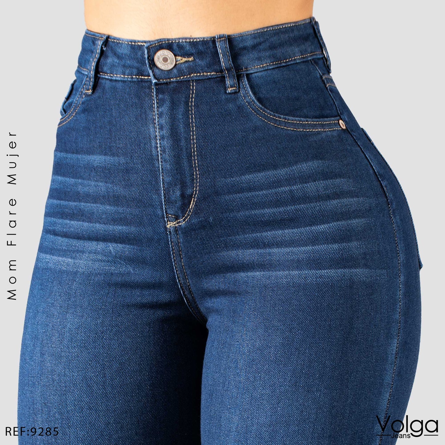 JEANS MUJER MOM FLARE TIRO ALTO 9285
