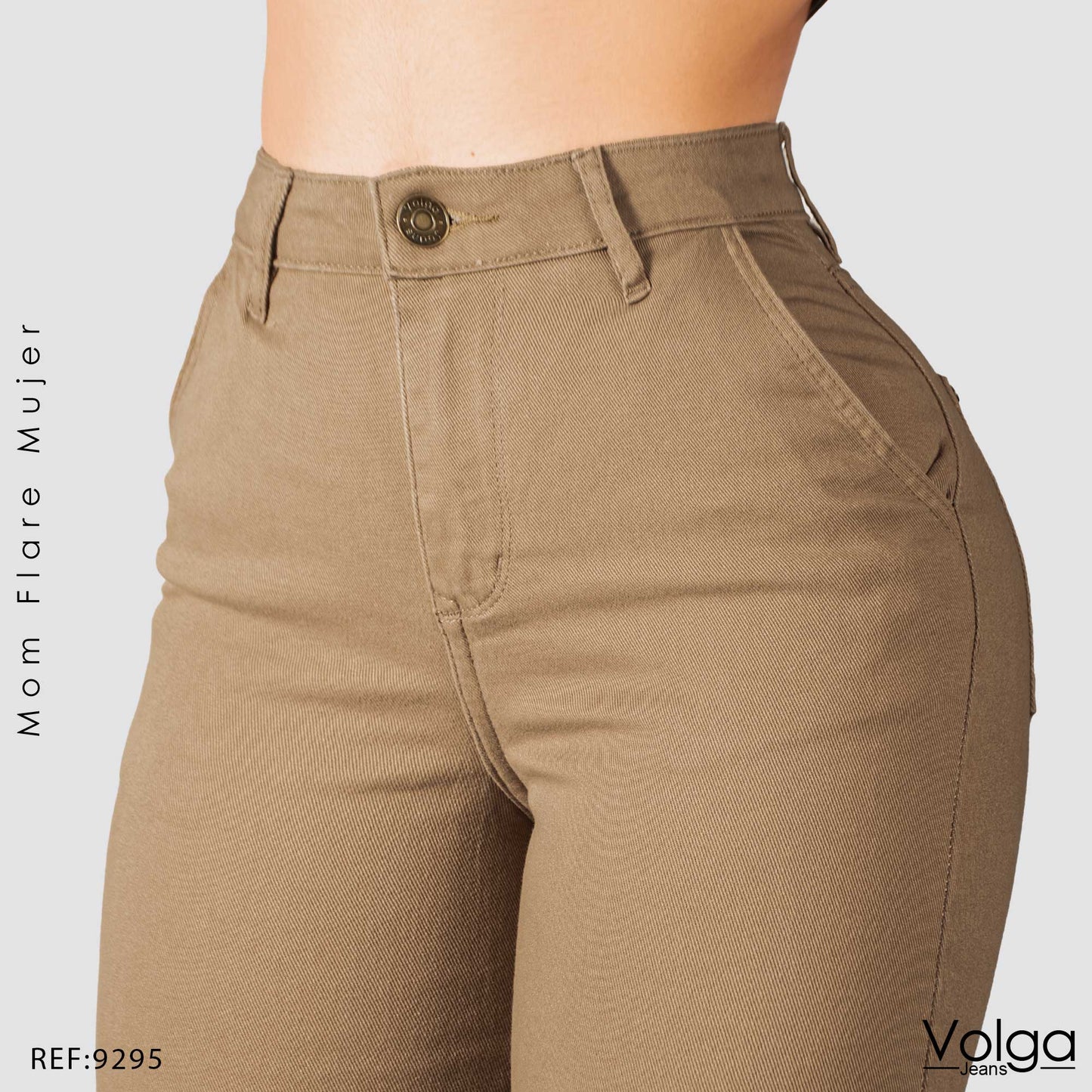 PANTALON MUJER MOM FLARE TIRO ALTO 9295