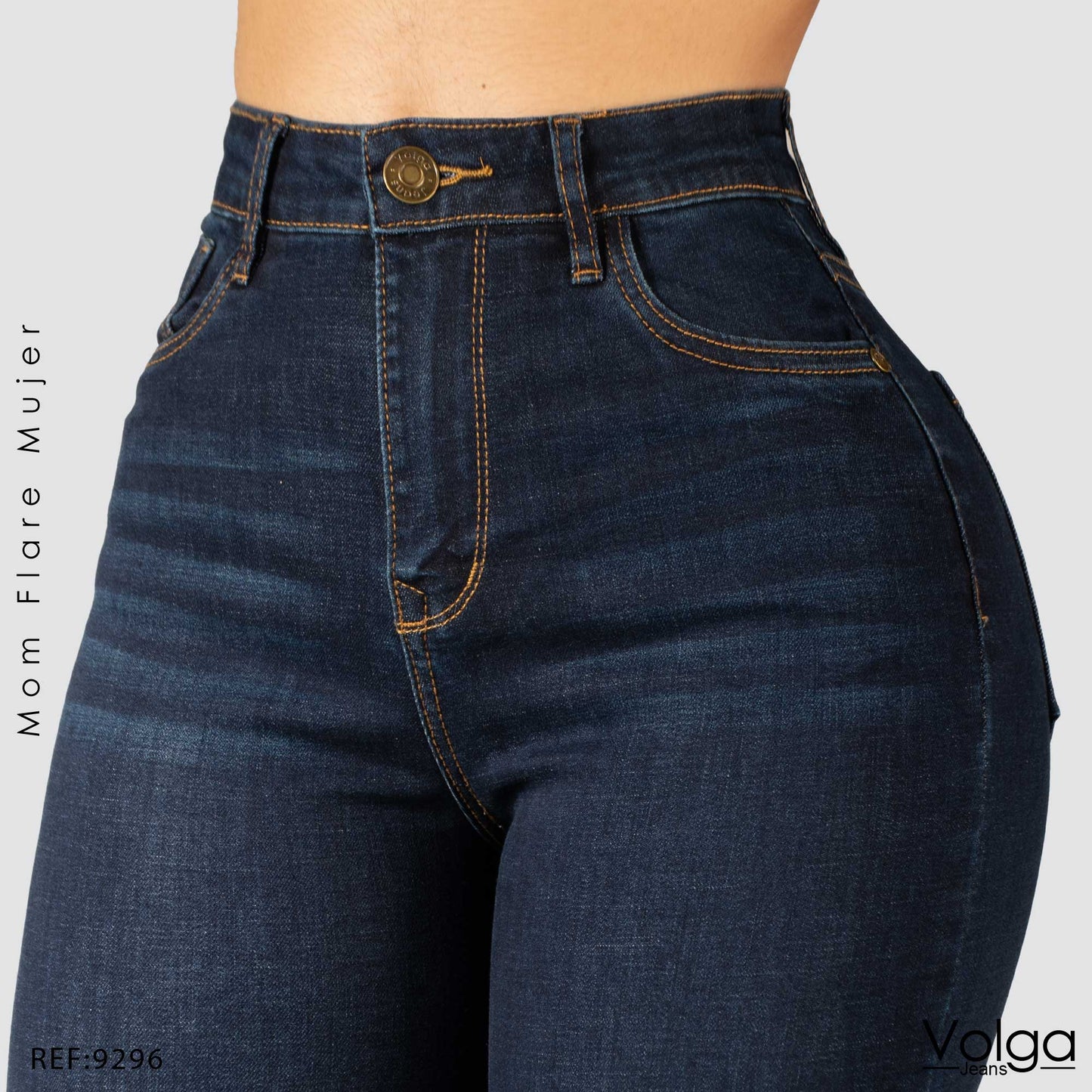 JEANS MUJER MOM FLARE TIRO ALTO 9296