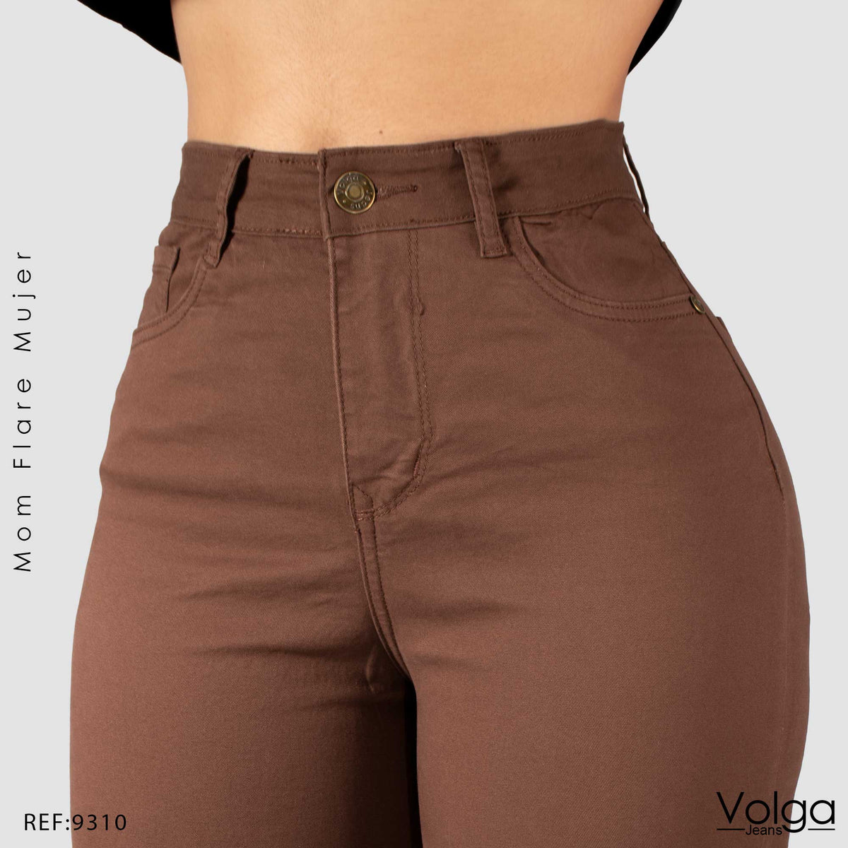 PANTALON MUJER MOM FLARE TIRO ALTO 9310