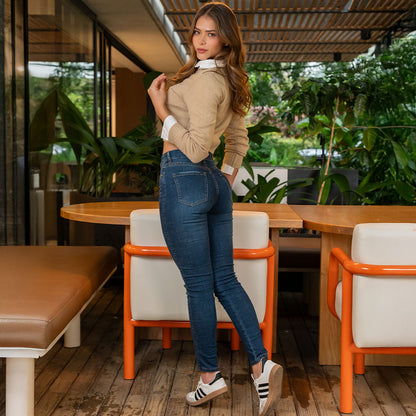 JEANS MUJER SKINNY TIRO ALTO 9288