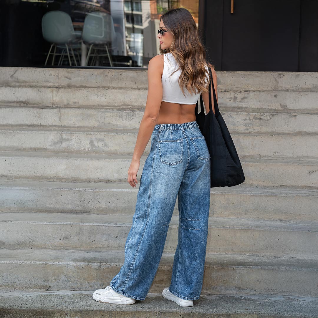 JEANS MUJER RIGIDO BAGGY TIRO ALTO 9303