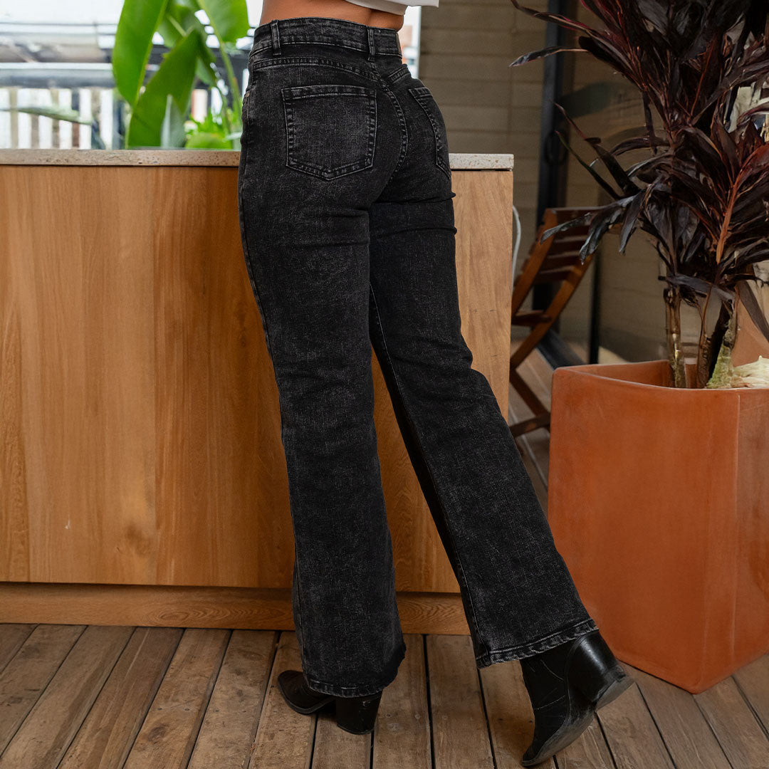 JEANS MUJER MOM FLARE TIRO ALTO 9292