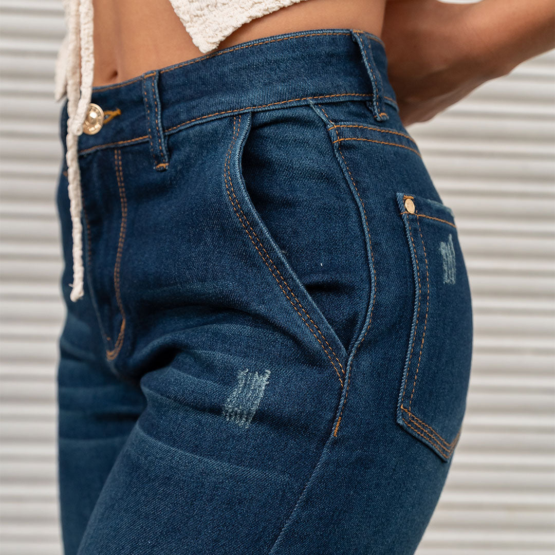 JEANS MUJER MOM FIT TIRO ALTO 9282