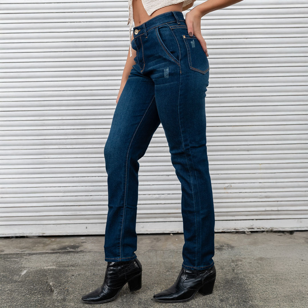JEANS MUJER MOM FIT TIRO ALTO 9282