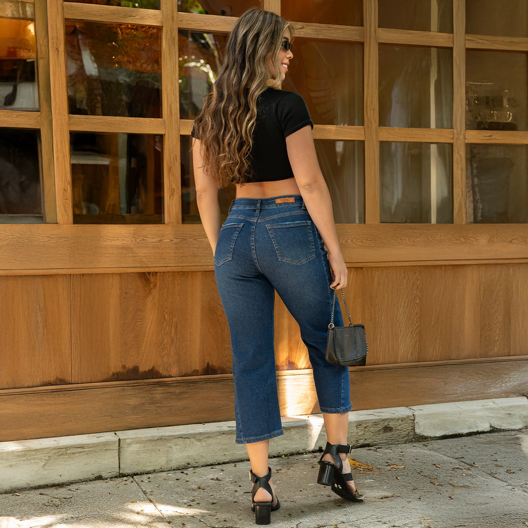 JEANS MUJER CULOTTE TIRO ALTO 9293