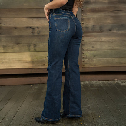 JEANS MUJER MOM FLARE TIRO ALTO 9296