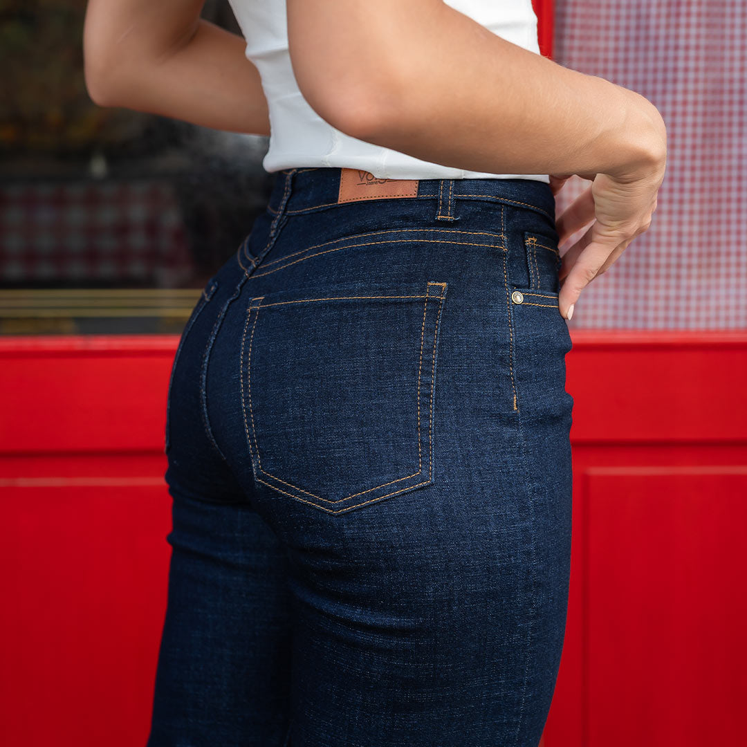 JEANS MUJER MOM FLARE TIRO ALTO 9306