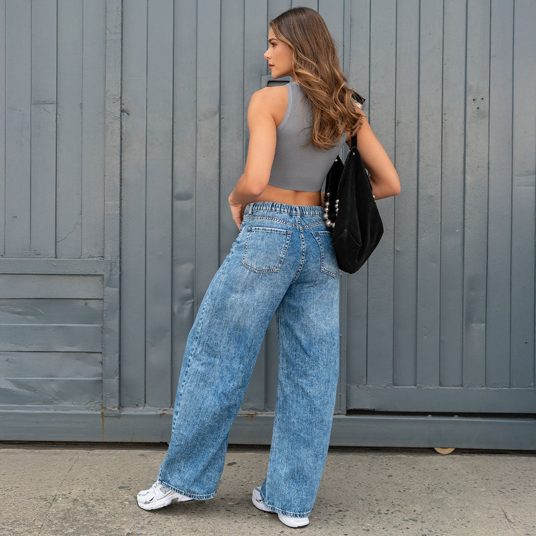JEANS MUJER RIGIDO BAGGYTIRO ALTO 9287
