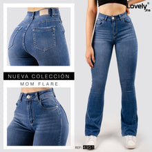 Cargar imagen en el visor de la galería, JEANS MUJER MOM FLARE TIRO ALTO 4951
