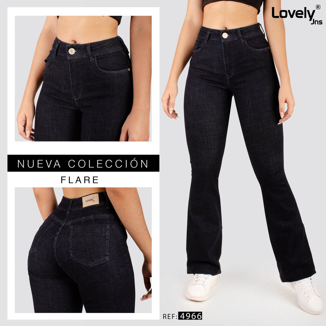 JEANS MUJER MOM FLARE TIRO ALTO 4966