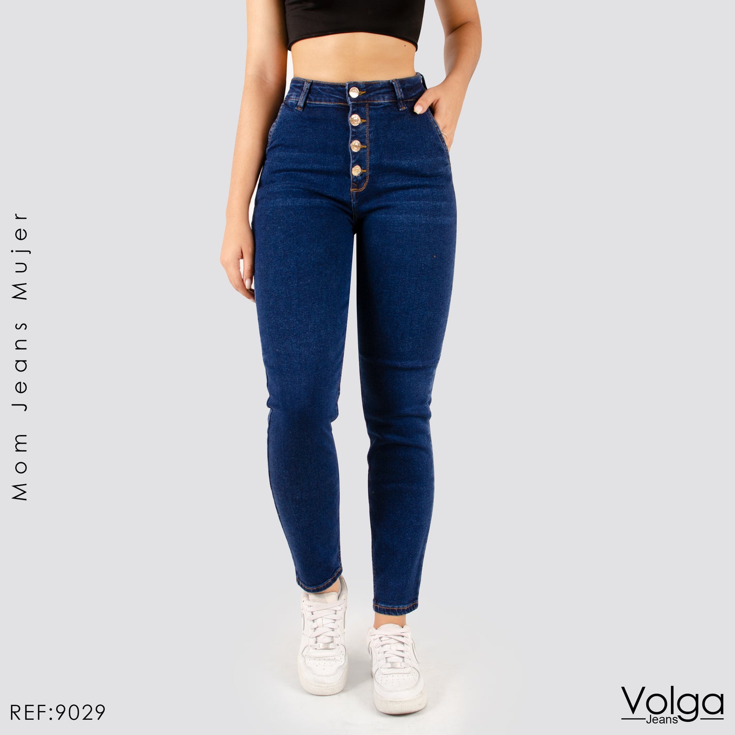 JEANS MUJER MOM TIRO ALTO 9029