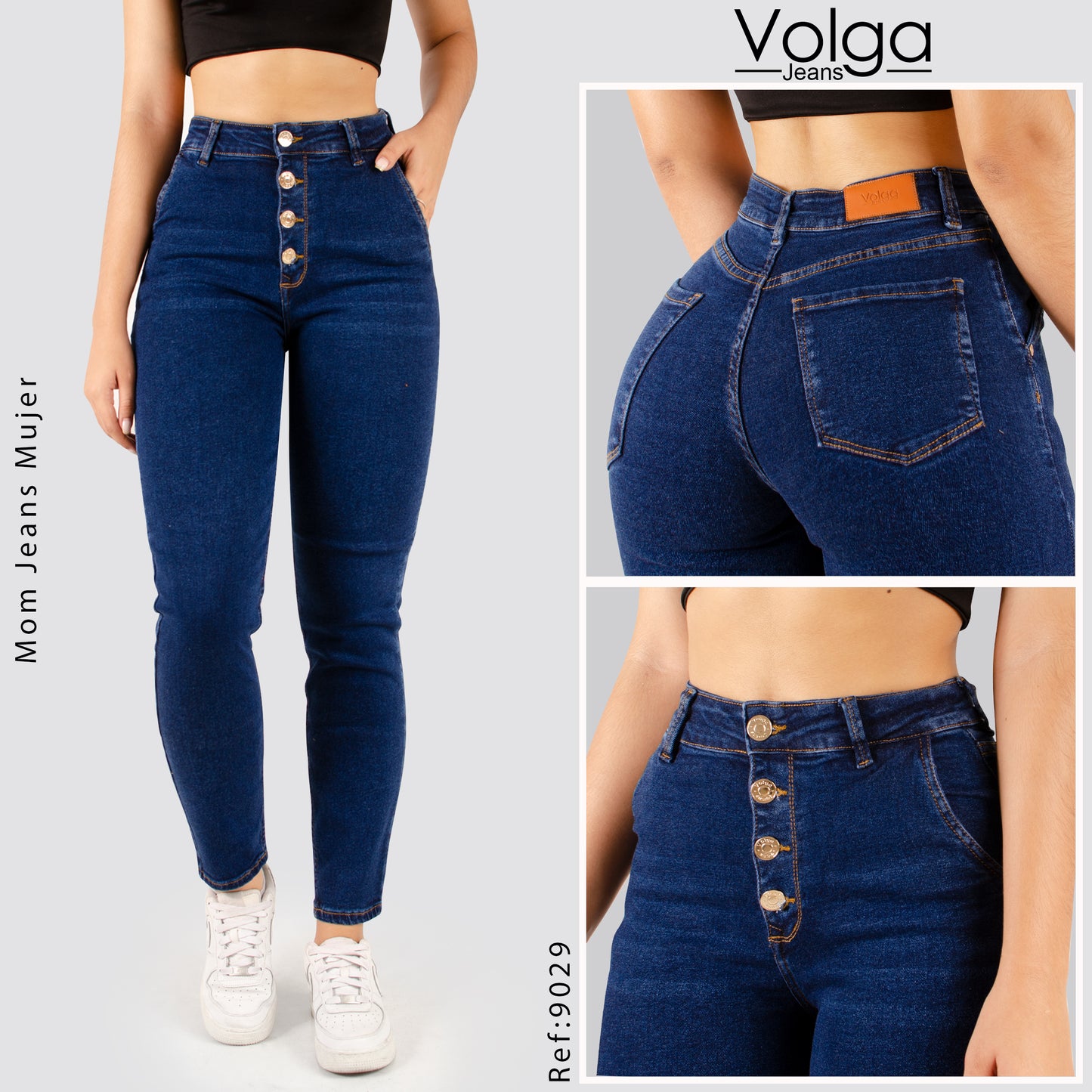 JEANS MUJER MOM TIRO ALTO 9029