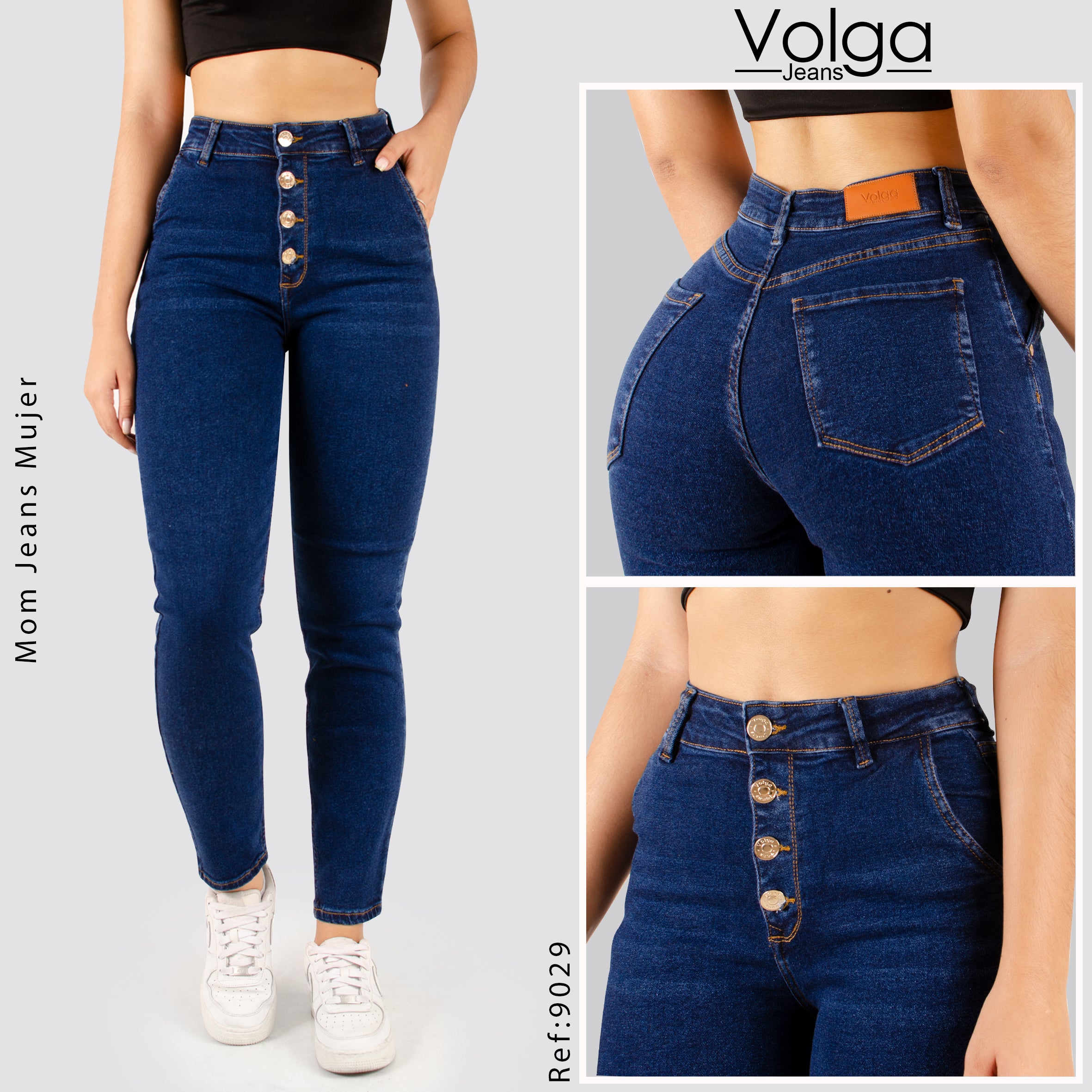 JEANS MUJER MOM TIRO ALTO 9029