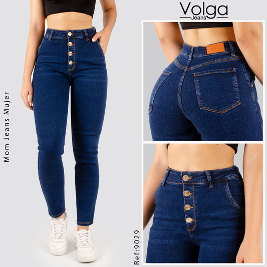 JEANS MUJER MOM TIRO ALTO 9029