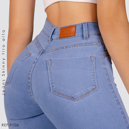 JEANS MUJER SKINNY TIRO ALTO 9106