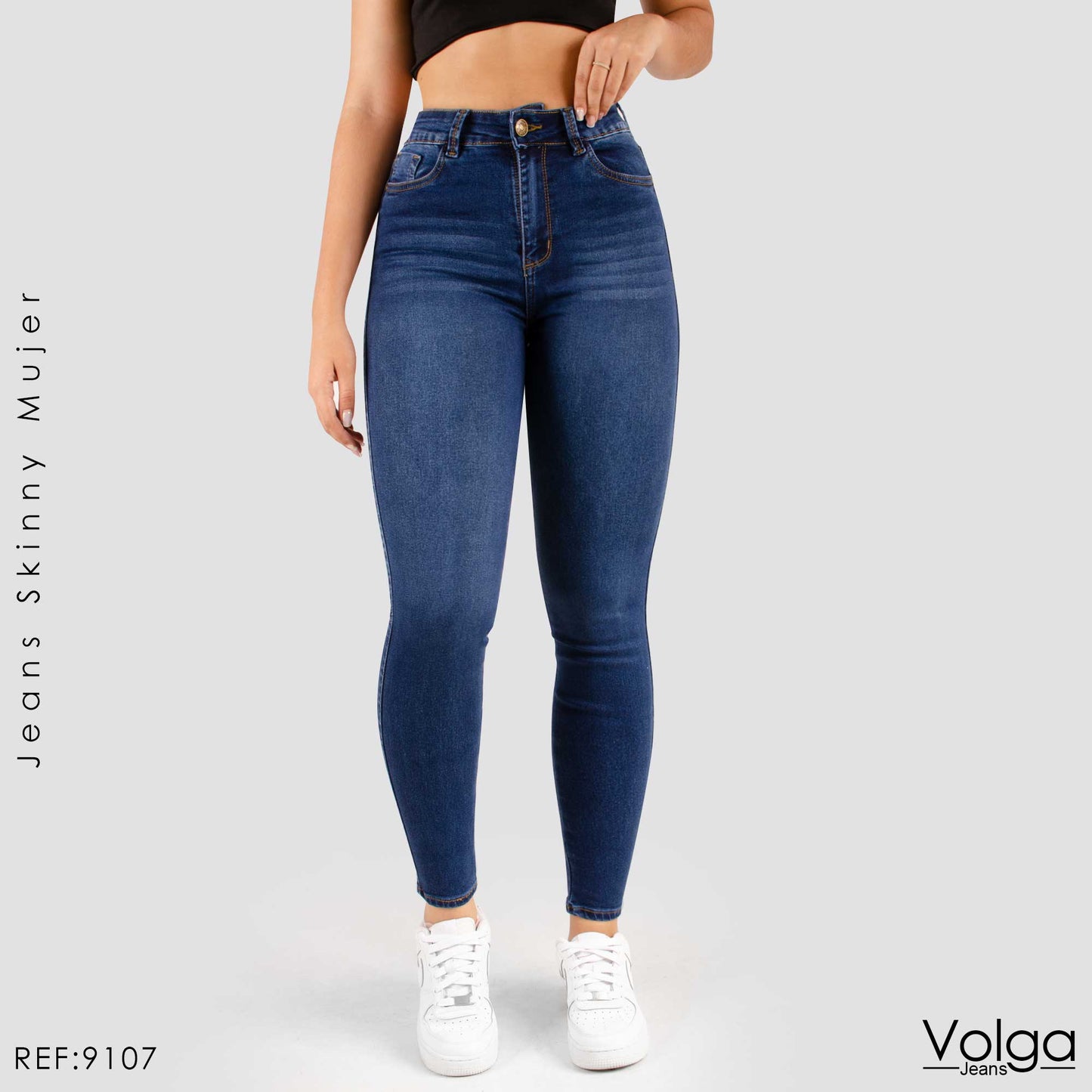 JEANS MUJER SKINNY TIRO ALTO 9107