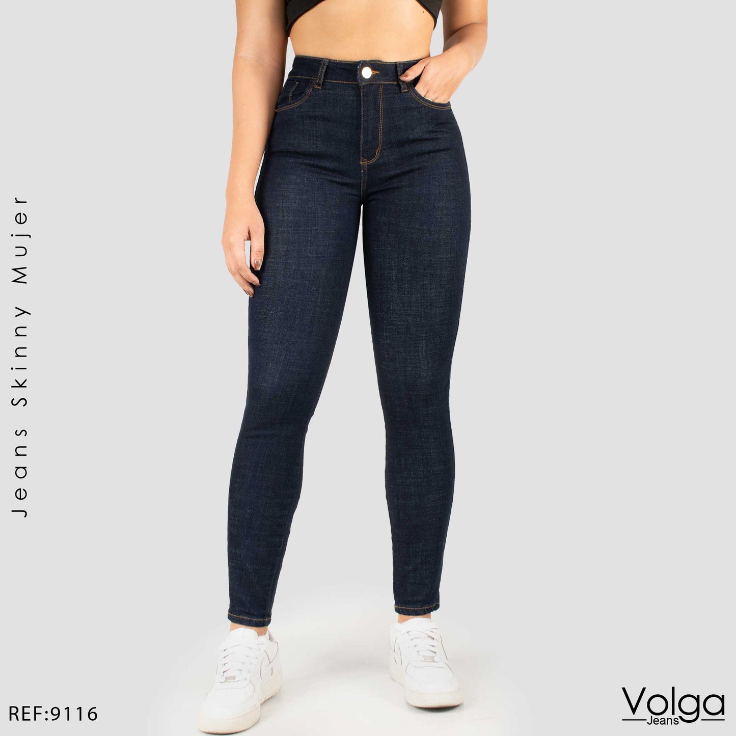 JEANS MUJER SKINNY TIRO ALTO 9116