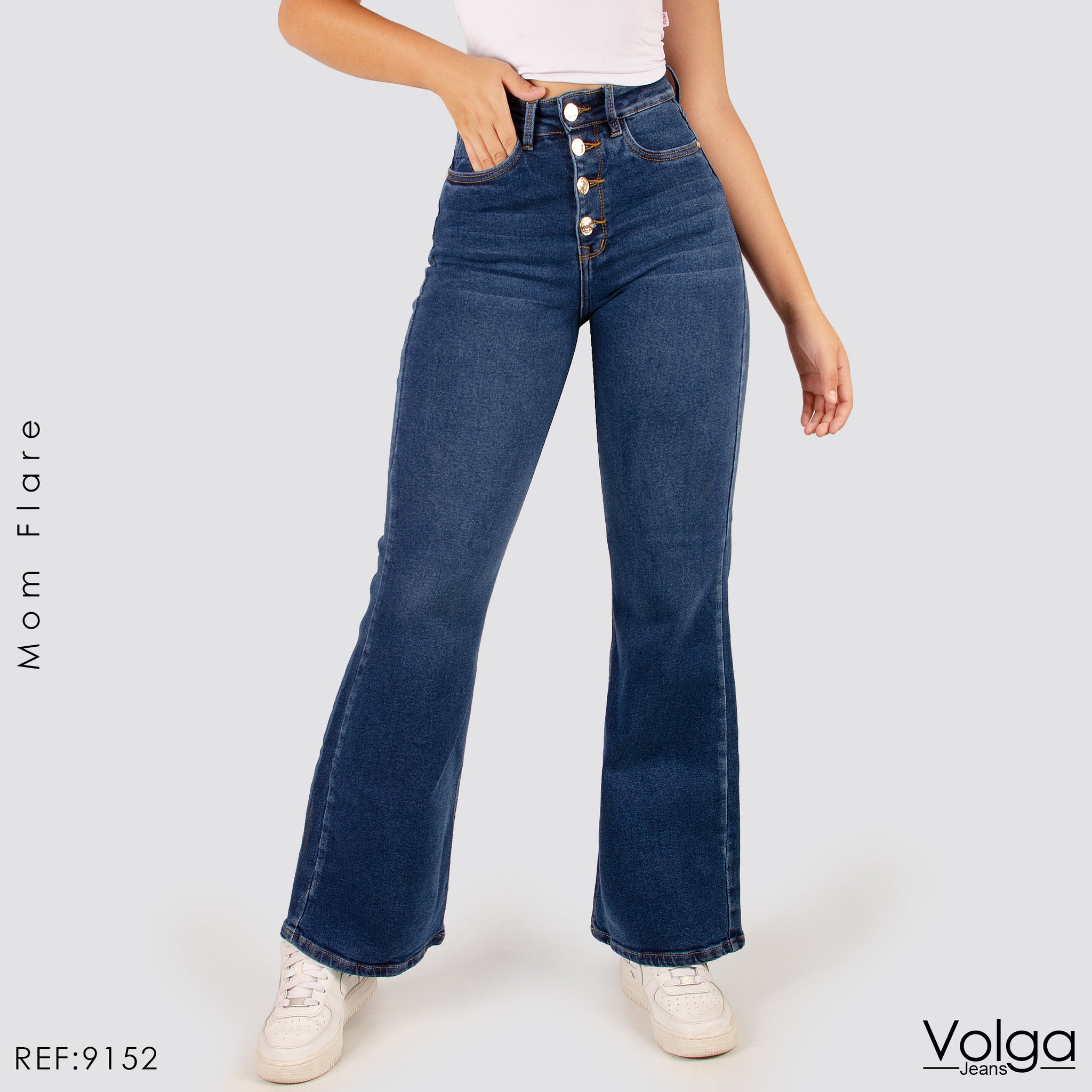 Mom Jeans Mujer Pantalon Vintage Ancho Tiro Alto Rígido Wide - $ 38.250