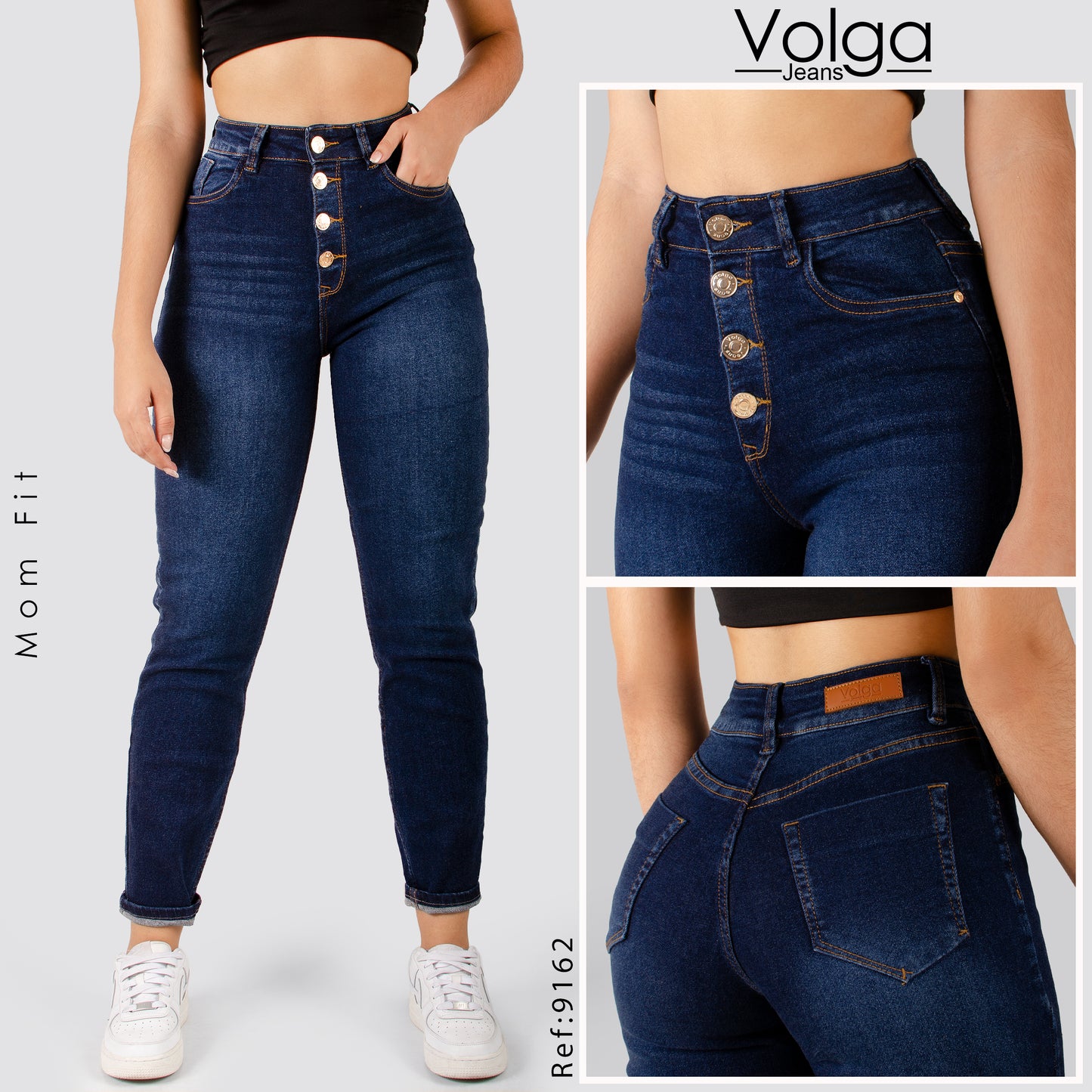JEANS MUJER MOM FIT TIRO ALTO  9162