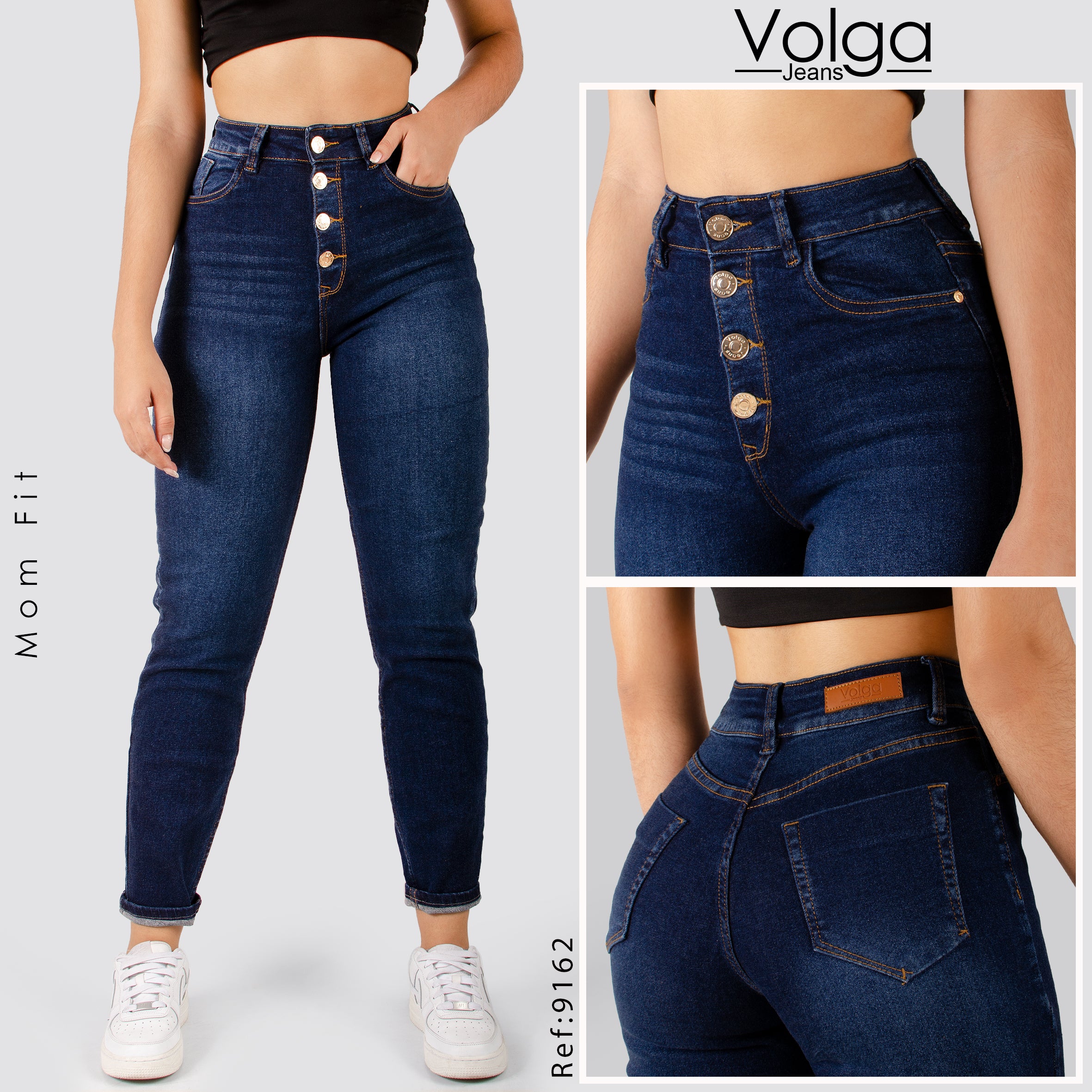 JEANS MUJER MOM FIT TIRO ALTO  9162