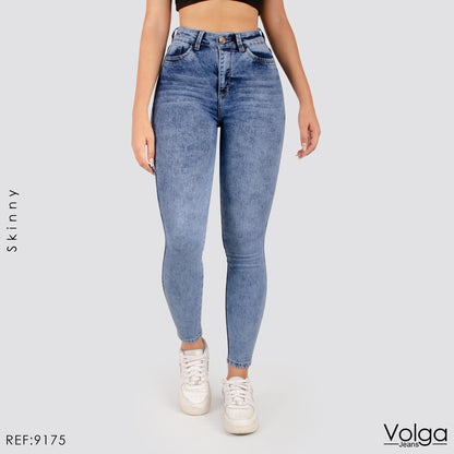 JEANS MUJER SKINNY TIRO ALTO 9175