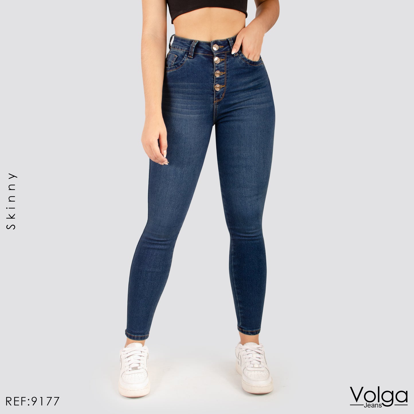 JEANS MUJER SKINNY TIRO ALTO 9177
