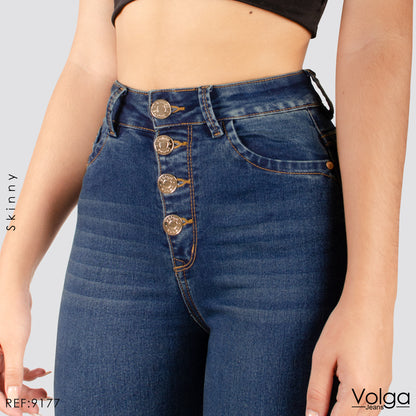 JEANS MUJER SKINNY TIRO ALTO 9177
