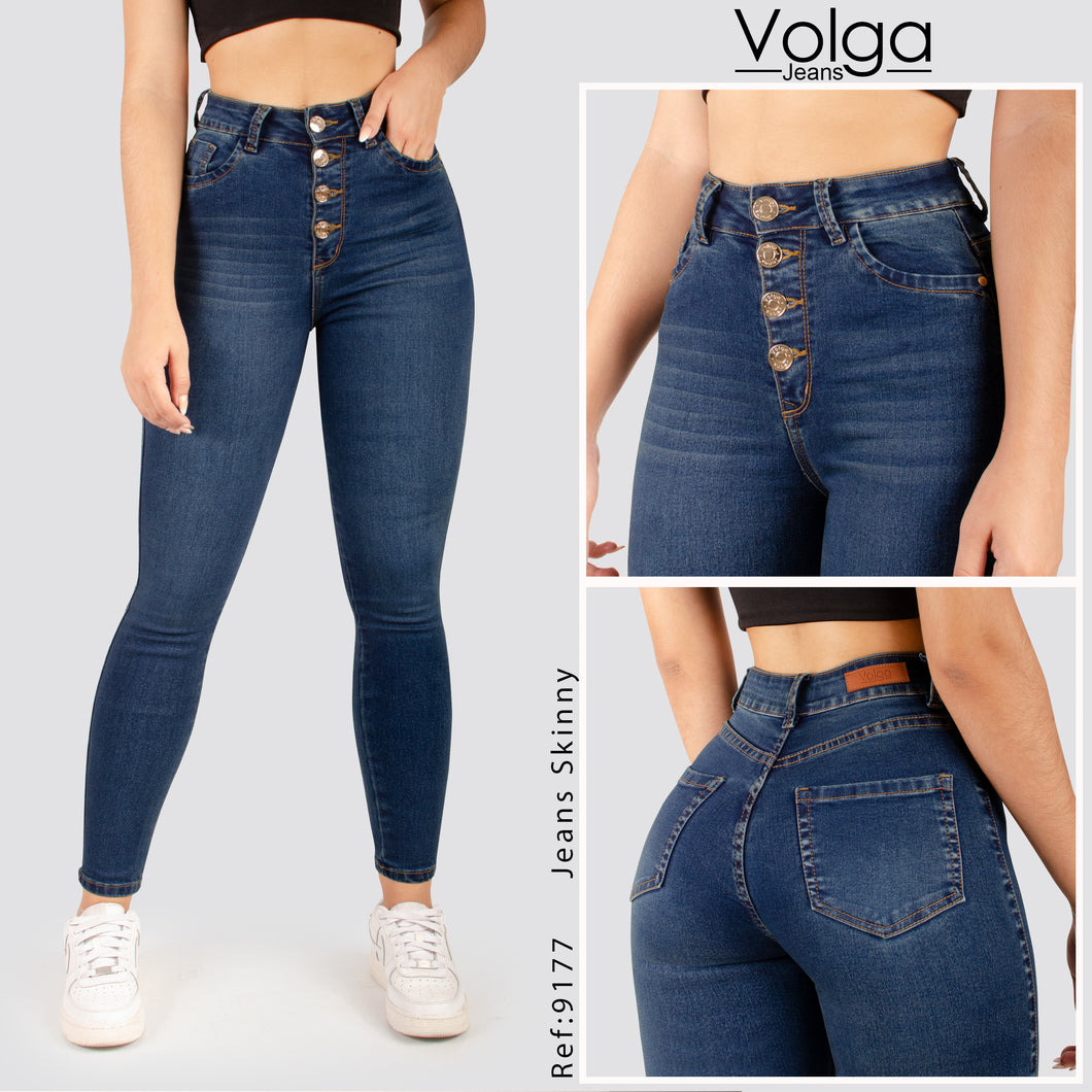 JEANS MUJER SKINNY TIRO ALTO 9177