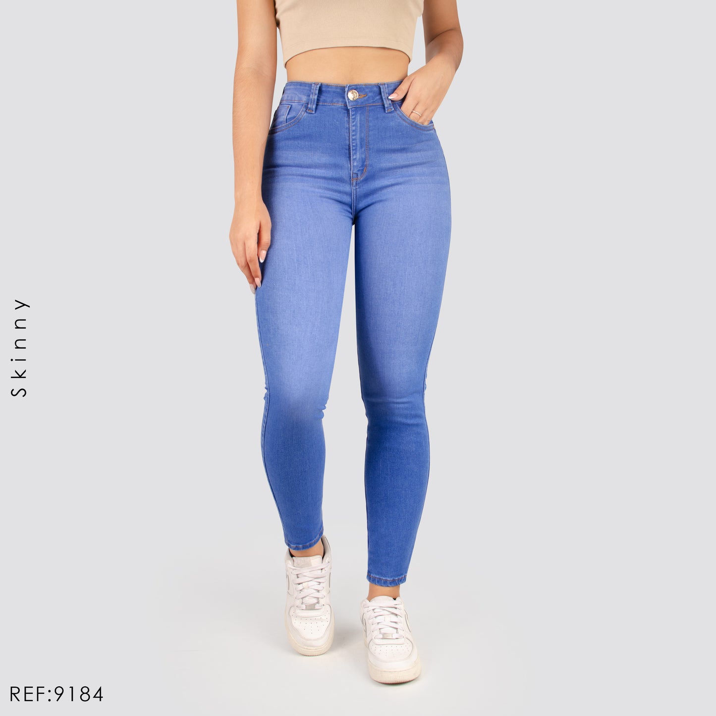 JEANS MUJER SKINNY TIRO ALTO 9184