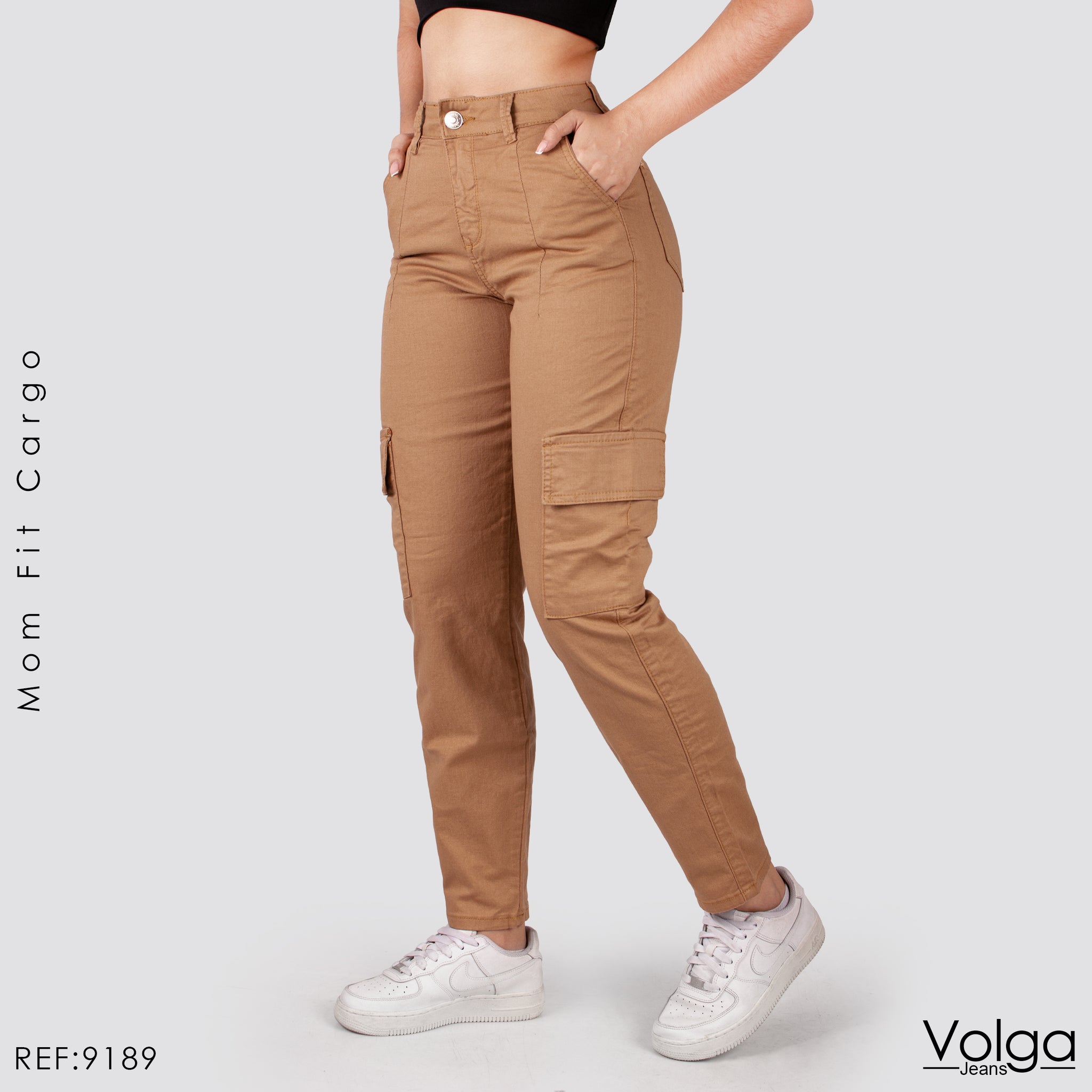 Caqui Pantalones Para Mujer En Dril Jogger Pantalones En Dril Para
