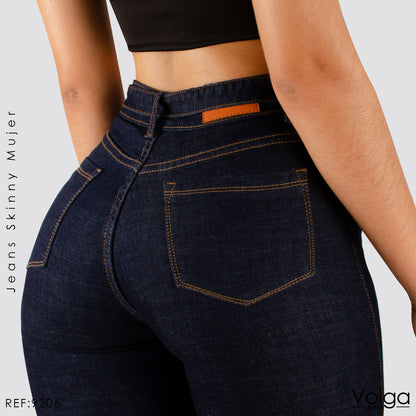 JEANS MUJER SKINNY CON CINTURON TIRO ALTO 9206