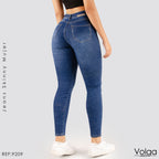 JEANS MUJER SKINNY CON CINTURON TIRO ALTO 9209