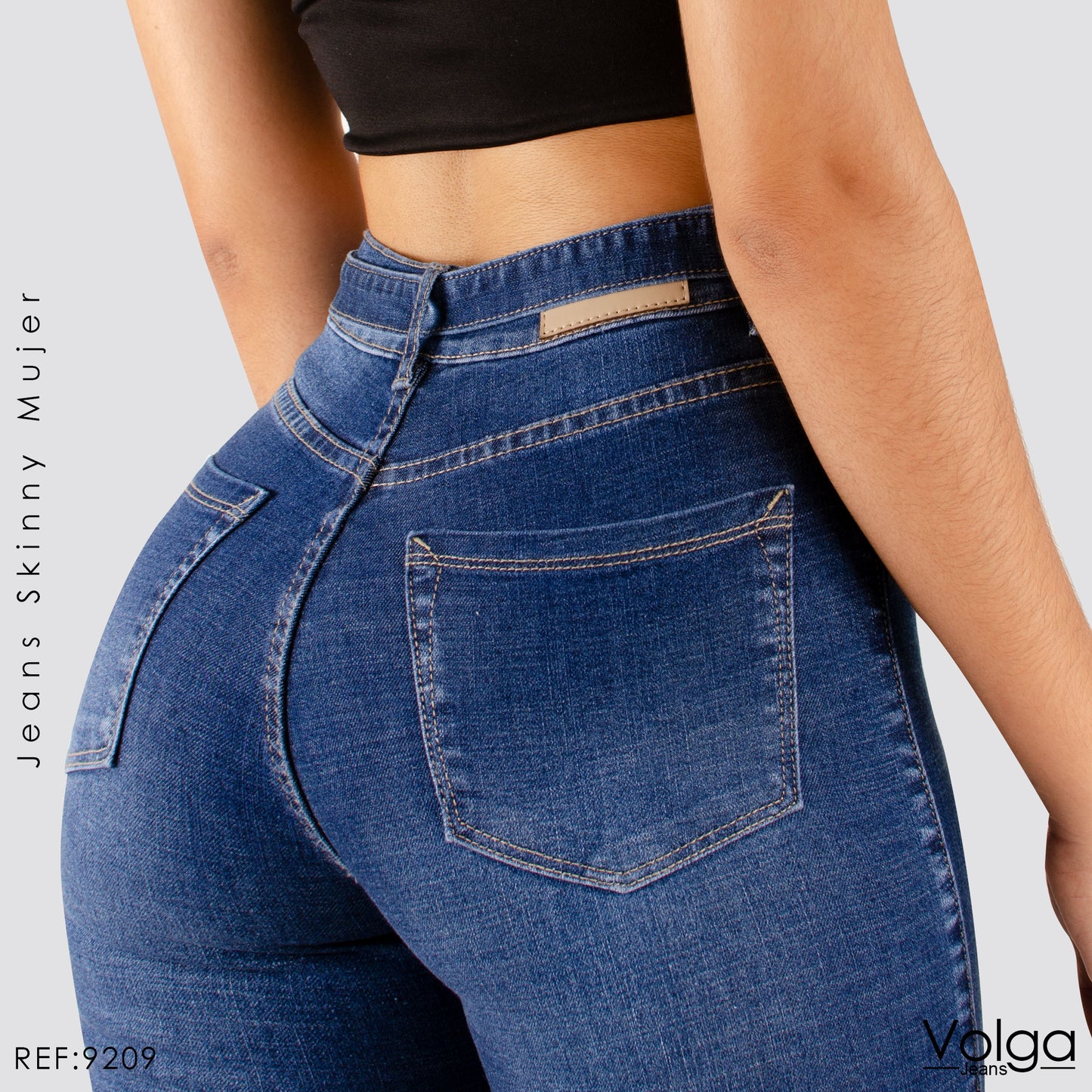 JEANS MUJER SKINNY CON CINTURON TIRO ALTO 9209
