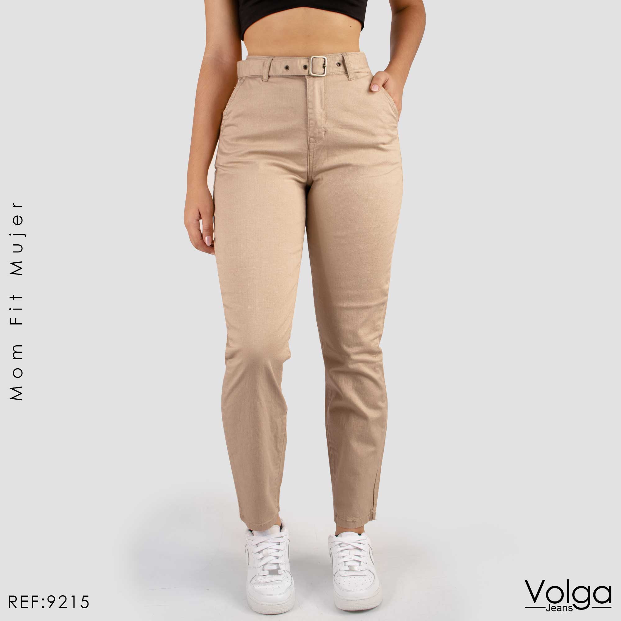 PANTALON DRILL MUJER TIRO ALTO 9215