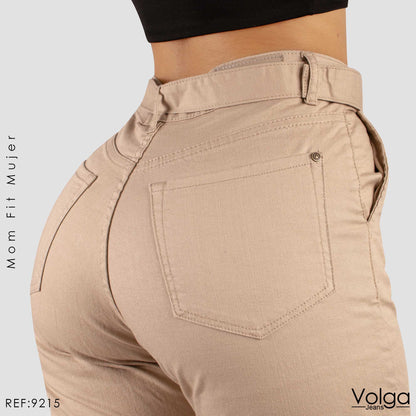 PANTALON DRILL MUJER TIRO ALTO 9215