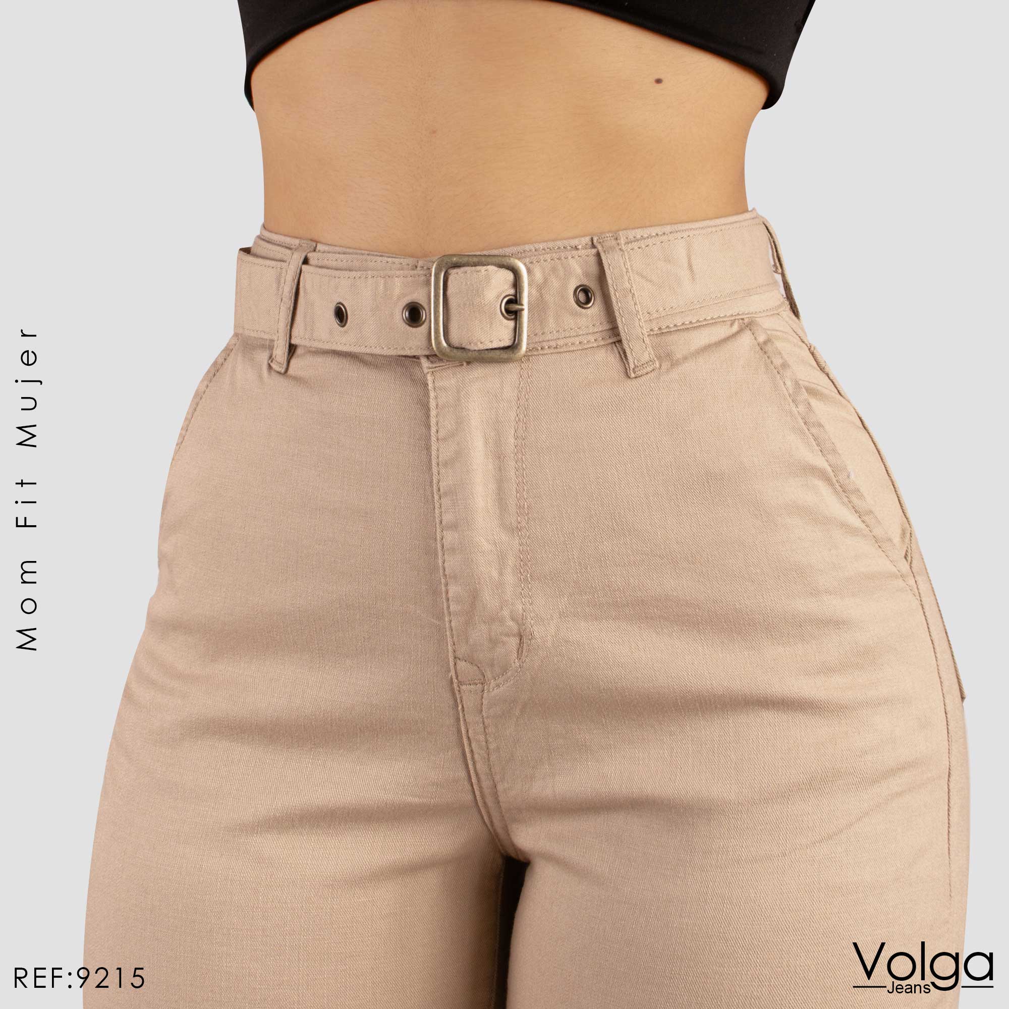 PANTALON DRILL MUJER TIRO ALTO 9215