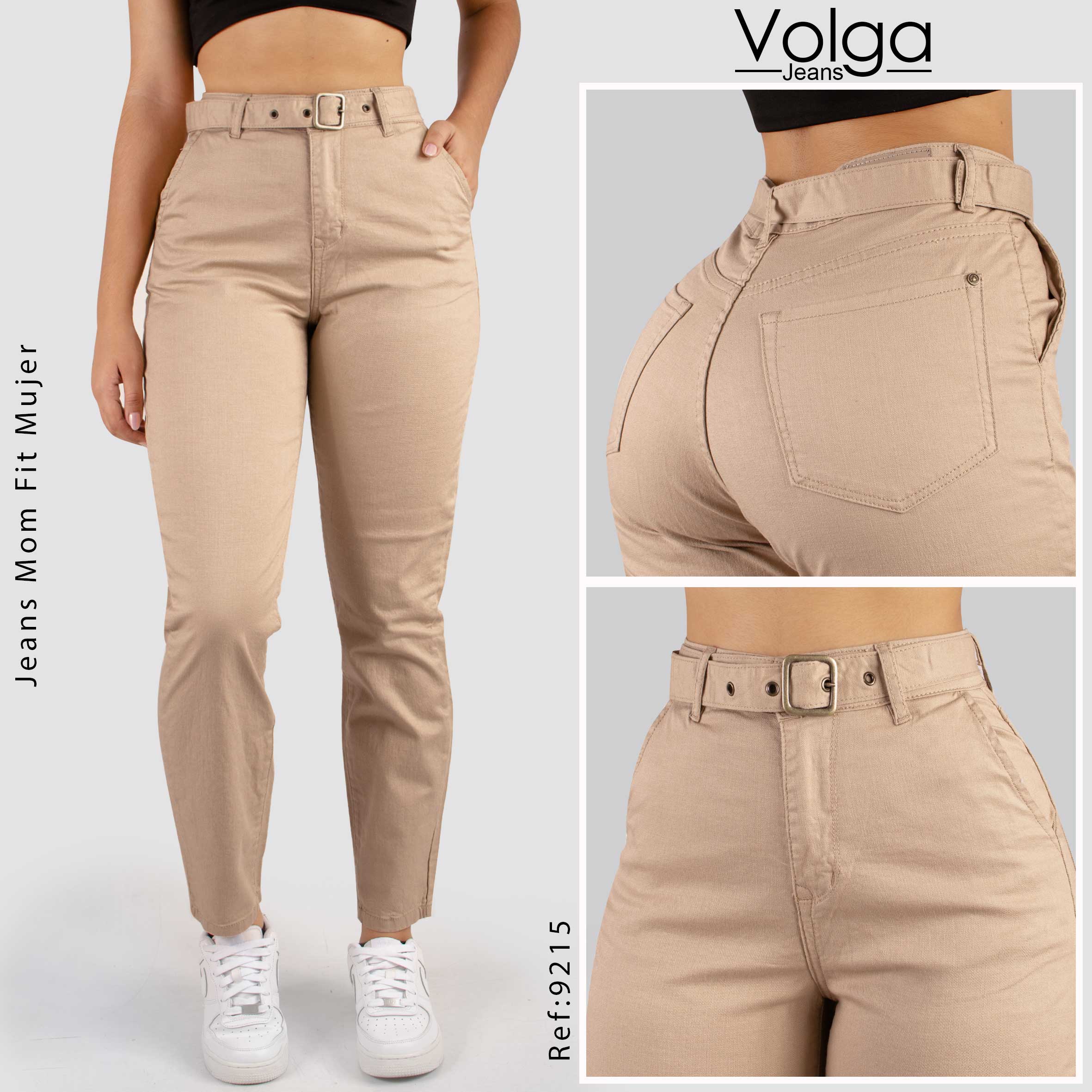 PANTALON DRILL MUJER TIRO ALTO 9215