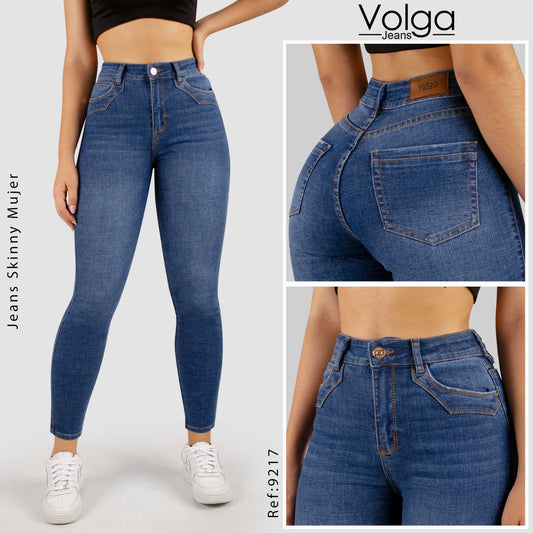 JEANS MUJER SKINNY TIRO ALTO 9217