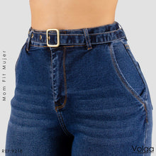 Cargar imagen en el visor de la galería, JEANS MUJER MOM FIT TIRO ALTO CON CORREA 9218
