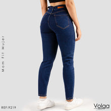 Cargar imagen en el visor de la galería, JEANS MUJER MOM FIT TIRO ALTO CON CORREA 9219
