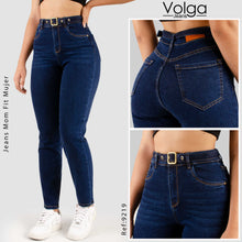 Cargar imagen en el visor de la galería, JEANS MUJER MOM FIT TIRO ALTO CON CORREA 9219
