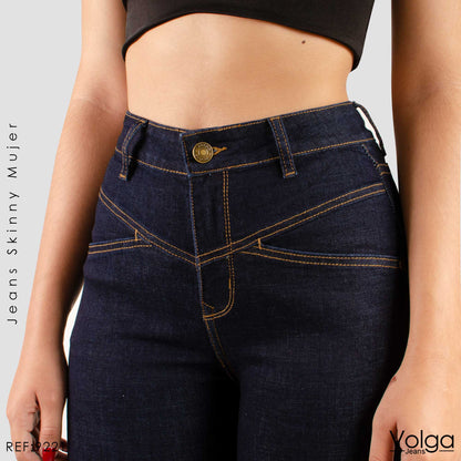 JEANS MUJER SKINNY TIRO ALTO 9221