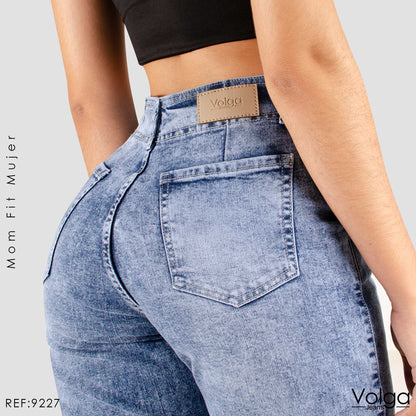 JEANS MUJER MOM FIT TIRO ALTO 9227
